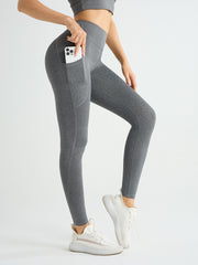 Patchwork pocket yoga pants